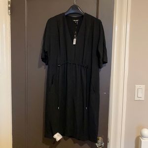 Nic+zoe Cleo Drawstring front Dress In Black Onyx